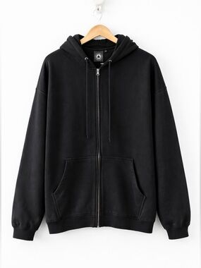 Thrasher - Black Zip Hoodie - Oversized Fit - Medium